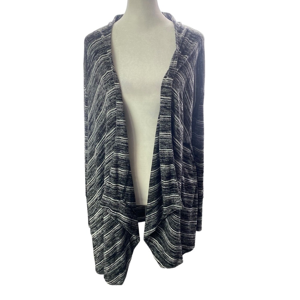 SOMA Women Open Front Long Sleeve Sweater Cardigan Sz M Gray Lounge Wear 58-24